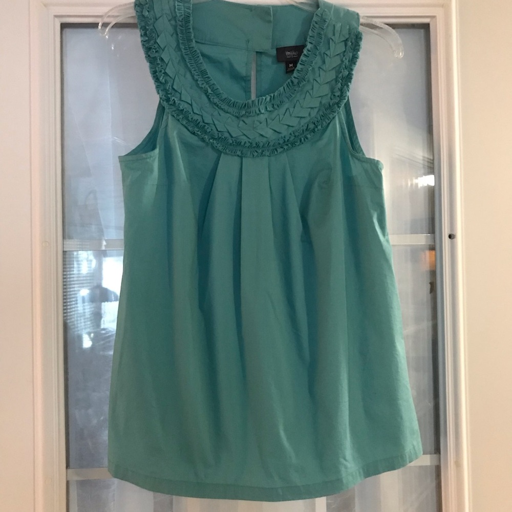 Massimo Teal Sleeveless Blouse Medium